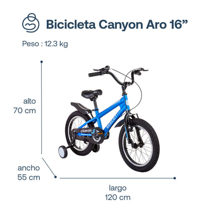 Bicicleta Infantil Canyon - Aro 16 - Azul | Bebesit