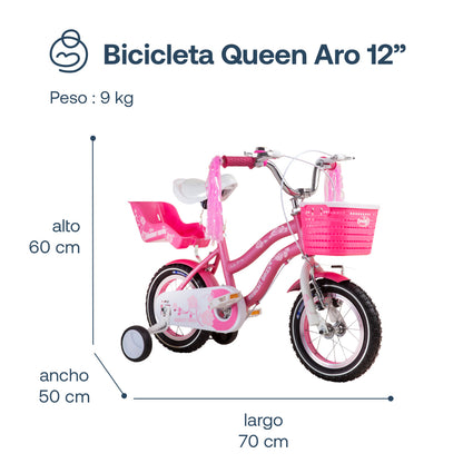 Bicicleta Infantil Queen - Rosada | Bebesit
