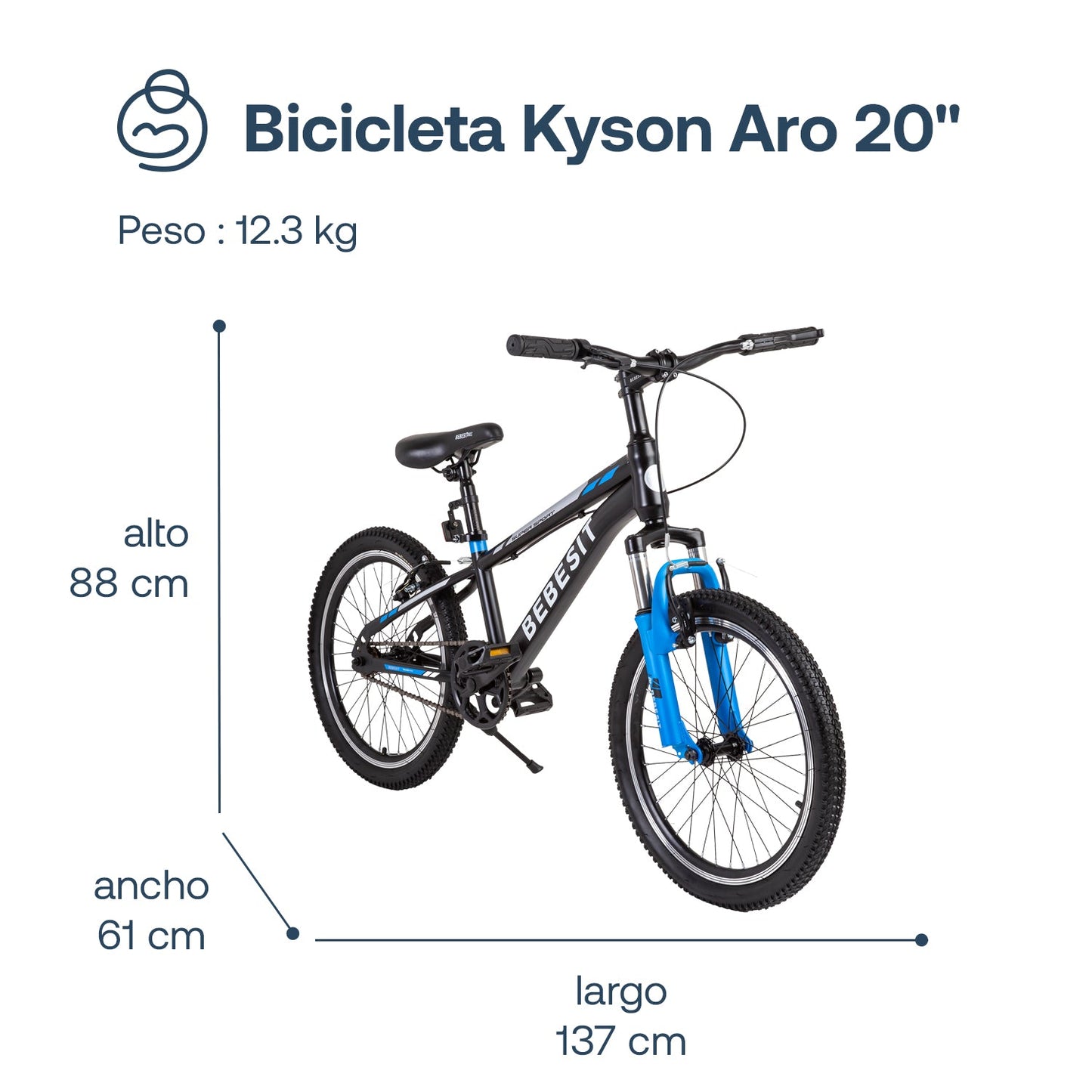 Bicicleta Infantil  Kyson - Aro 20 - Azul | Bebesit