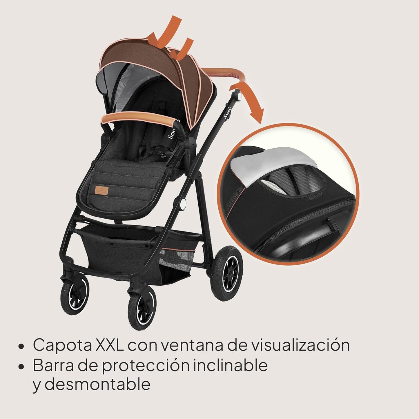 Coche Travel System 3 en 1 Amber - Black Silver | Lionelo