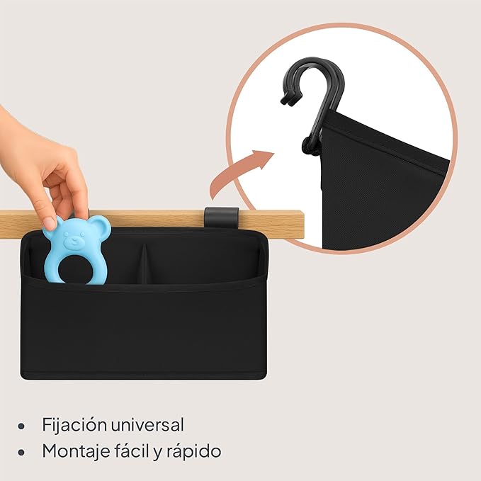 Organizador de Pañales Sidepocket - Black | Lionelo