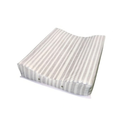 Anatomical Double Changing Mat - White with Thick Grey Stripes