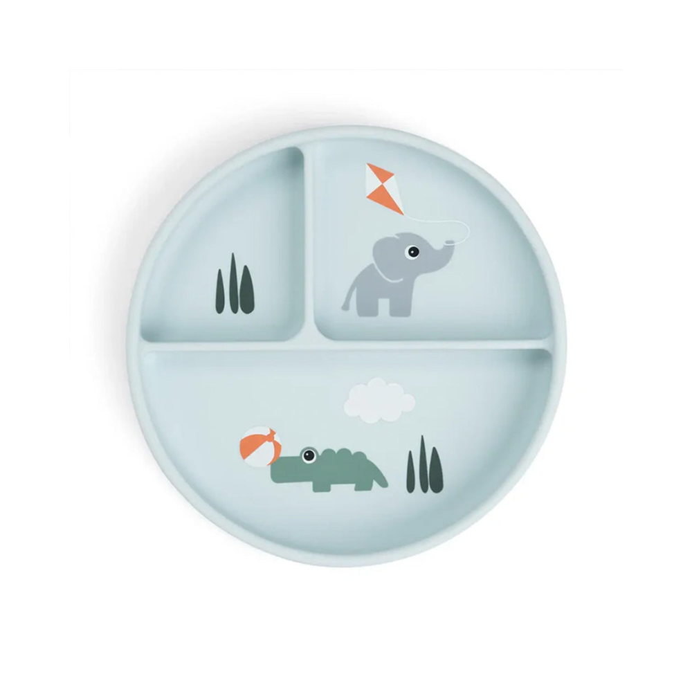 Plato con Compartimentos y Ventosa Playground - Azul | Done by deer