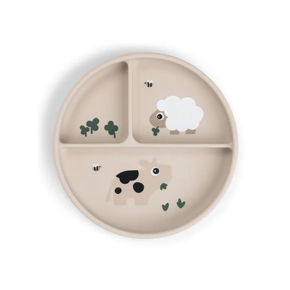 Plato con Compartimentos y Ventosa Tiny Farm - Arena | Done by deer