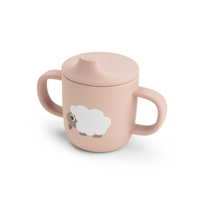 Vaso con Boquilla de Silicona de 2 Asas Tiny Farm - Rosa | Done by deer