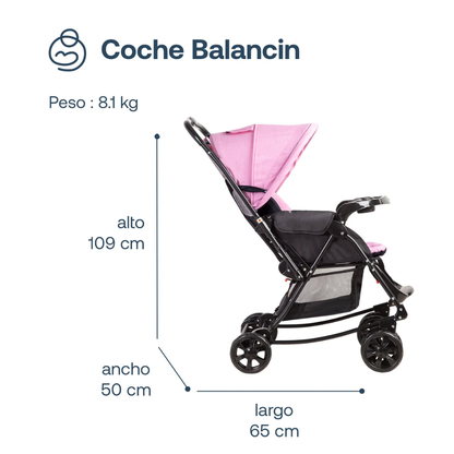 Coche Cuna Balancín SX - Rosado | Bebesit