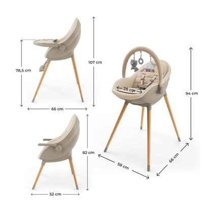 Silla de Comer Evolutiva 3 en 1 FINI UP - Beige | Kinderkraft
