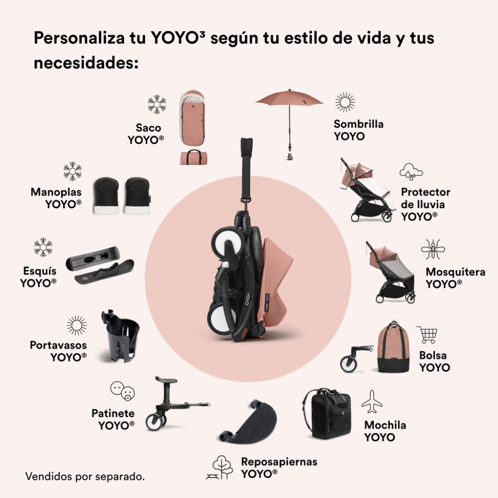 Coche Completo Stokke® YOYO³ – Chasis Negro + Asiento 6+ - Ginger | YOYO by Stokke
