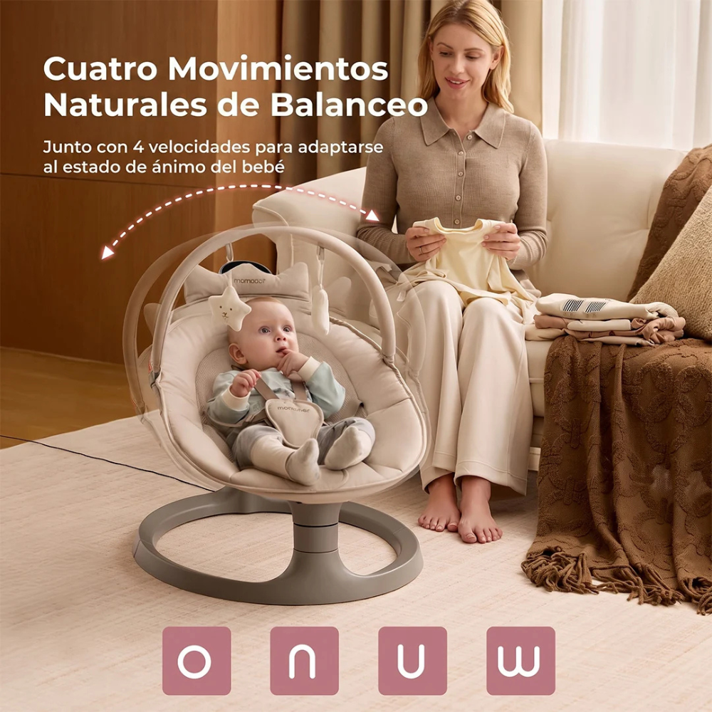 Mecedora Eléctrica 2 en 1 Columpio Convertible | MomCozy
