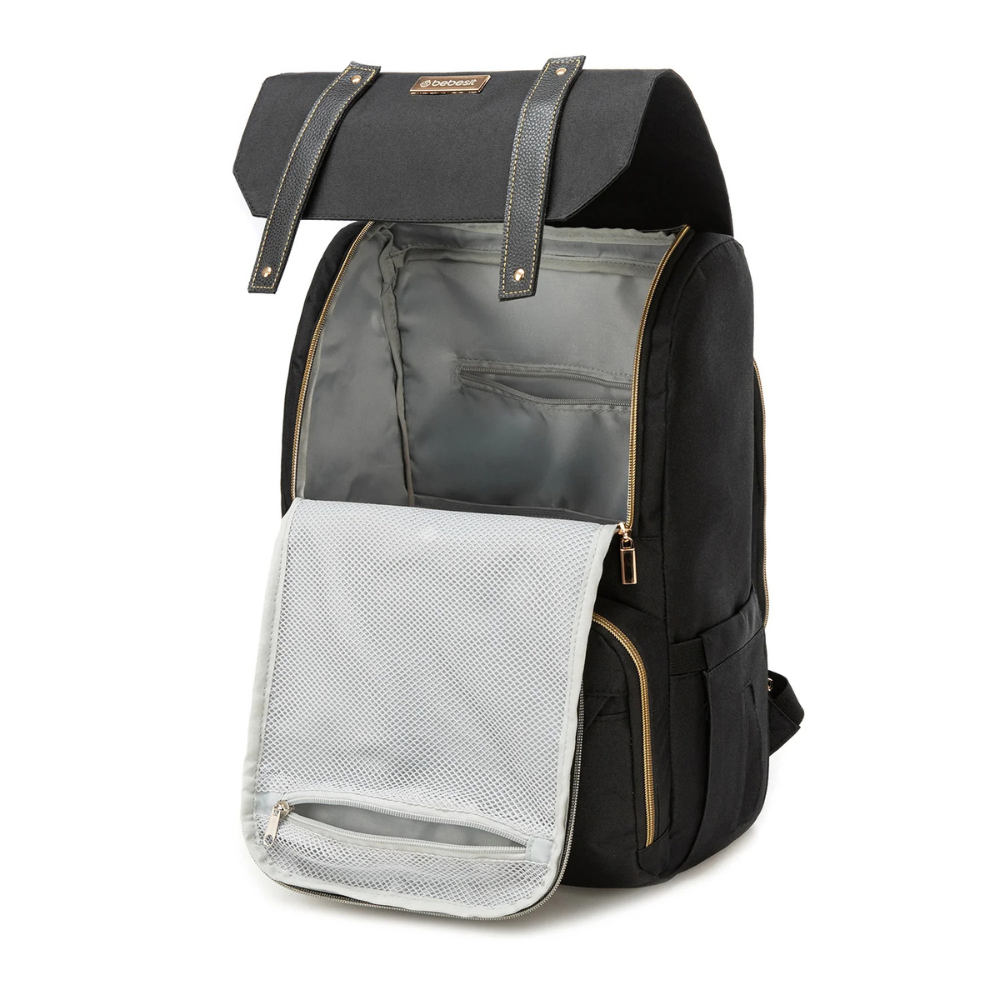 Mochila Pañalera - Black Gold | Bebesit
