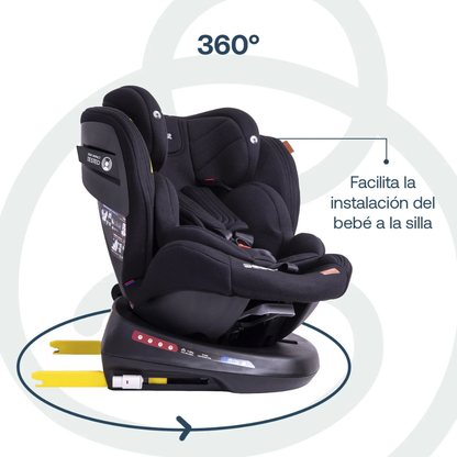 Silla de Auto Convertible Isofix Supra 360º Premium - Negro | Bebesit