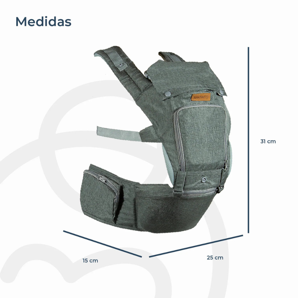 Portabebés Ergonómico Hip Seat con Asiento para Cadera - Gris | Bebesit