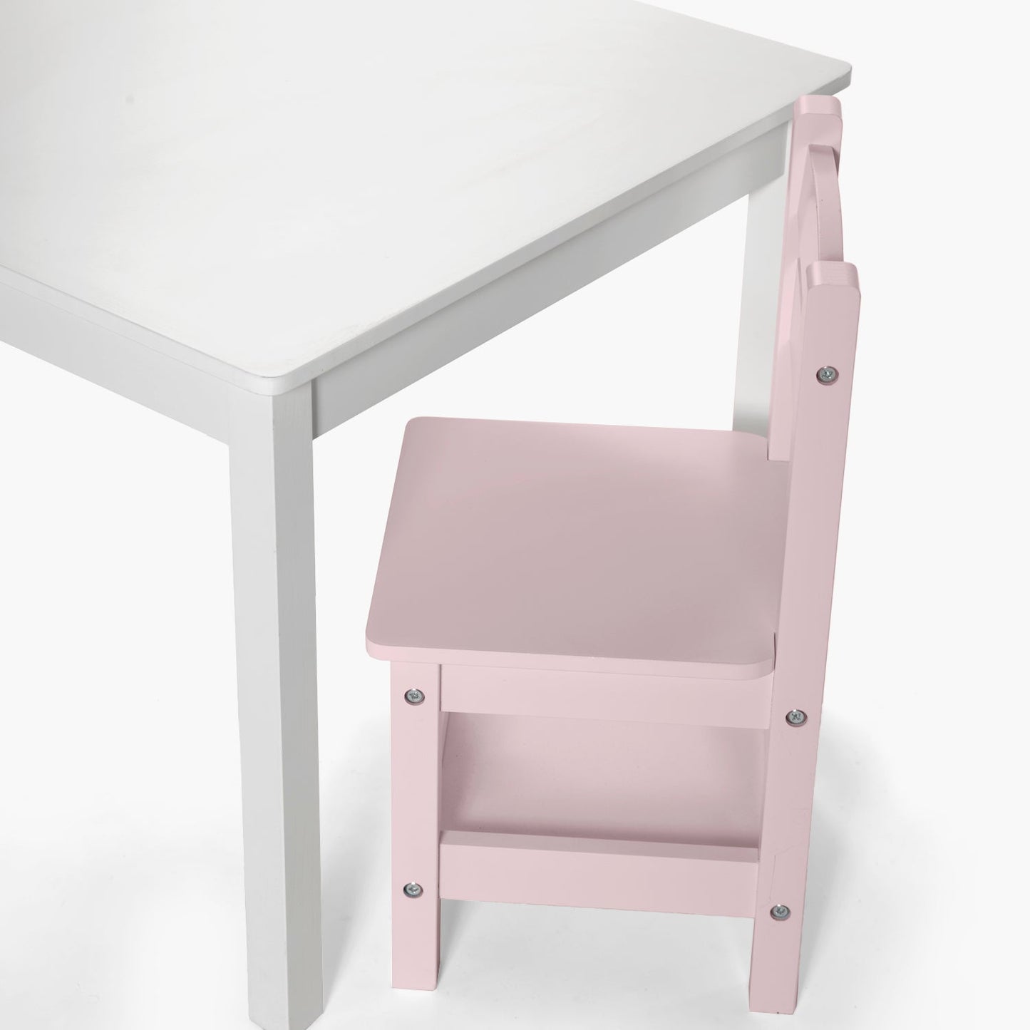 Pack Kids 1 Mesa 2 sillas Olivia Blanco/Rosado - Form Design