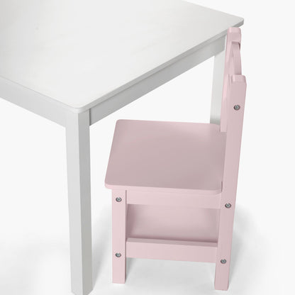 Pack Kids 1 Mesa 2 sillas Olivia Blanco/Rosado - Form Design