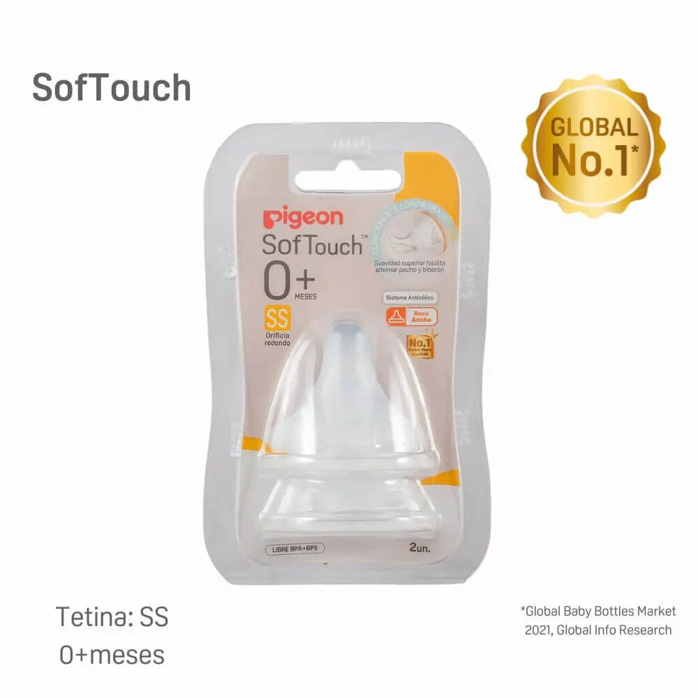 Pack 2 Tetinas Softouch de Repuesto - Boca Ancha | Pigeon
