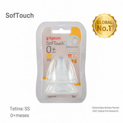 Pack 2 Tetinas Softouch de Repuesto - Boca Ancha | Pigeon