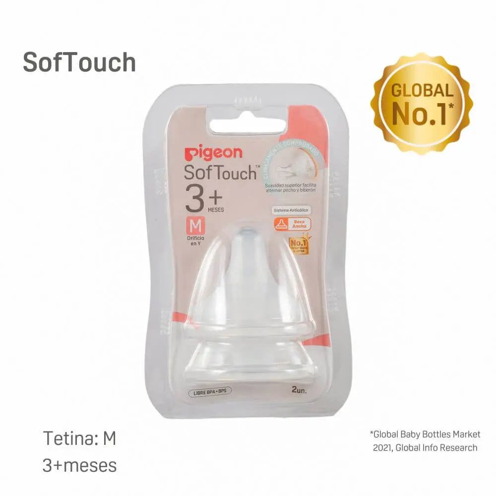 Pack 2 Tetinas Softouch de Repuesto - Boca Ancha | Pigeon