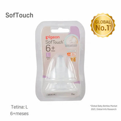 Pack 2 Tetinas Softouch de Repuesto - Boca Ancha | Pigeon