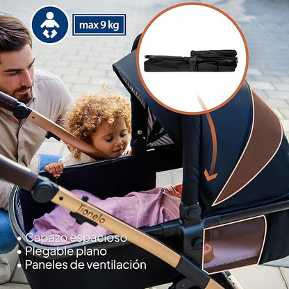 Coche Travel System 3 en 1 Amber - Black Silver | Lionelo