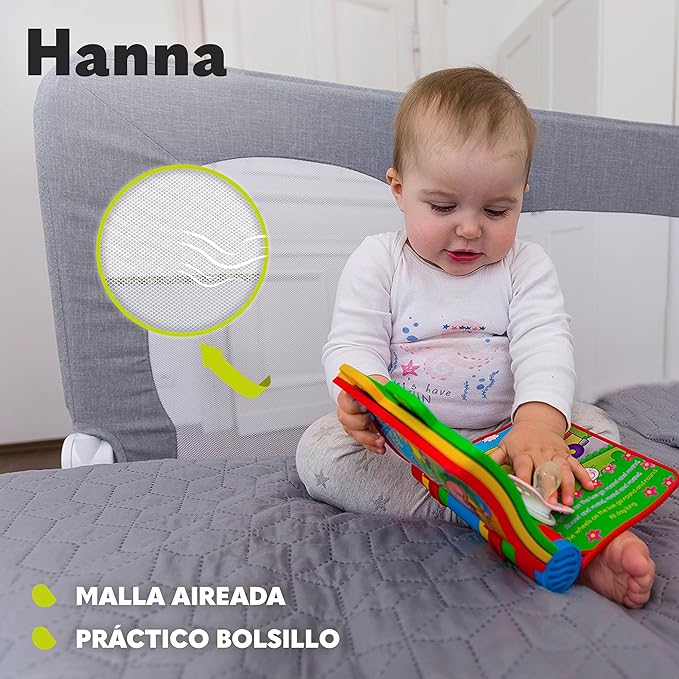 Baranda para Cama Hannah - Grey Melange | Lionelo