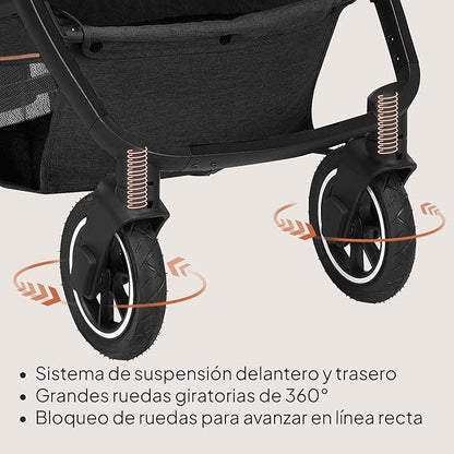 Coche Travel System 3 en 1 Amber - Black Silver | Lionelo