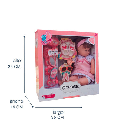 Muñeca Bebé 42 cm con Accesorios - Lily | Bebesit