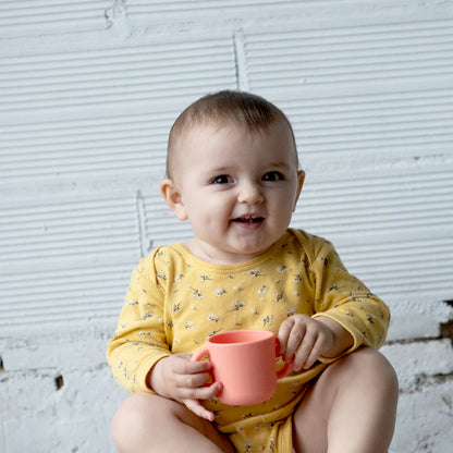 Set of 2 Bambino Silicone Cups - Yellow and Coral