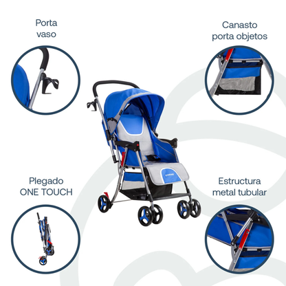 Coche Paseo y Cuna Twister SX - Azul | Bebesit