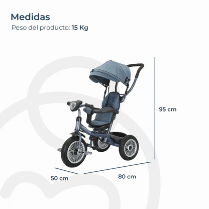 Triciclo de Paseo Infantil 360 LX - Azul | Bebesit