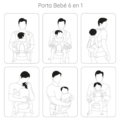 Portabebés Ergonómico Hip Seat con Asiento para Cadera - Gris | Bebesit