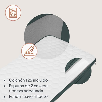 Cuna Colecho Jodie - Green Graphite | Lionelo