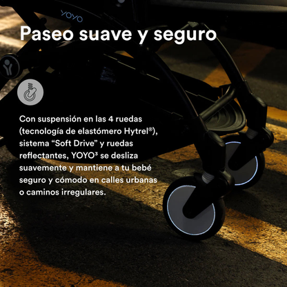 Coche Completo Stokke® YOYO³ – Chasis Negro + Asiento 6+ - Aqua | YOYO by Stokke