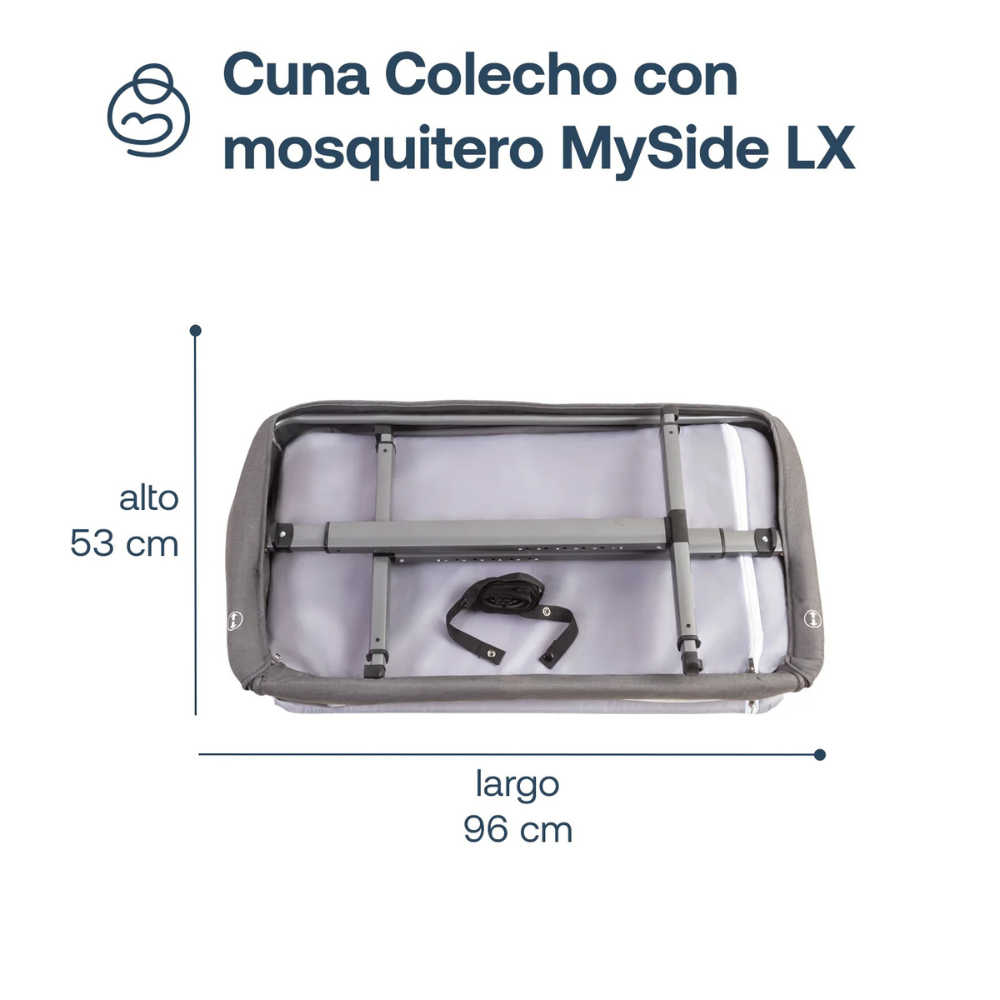 Cuna Colecho con Mosquitero MySide LX - Azul | Bebesit