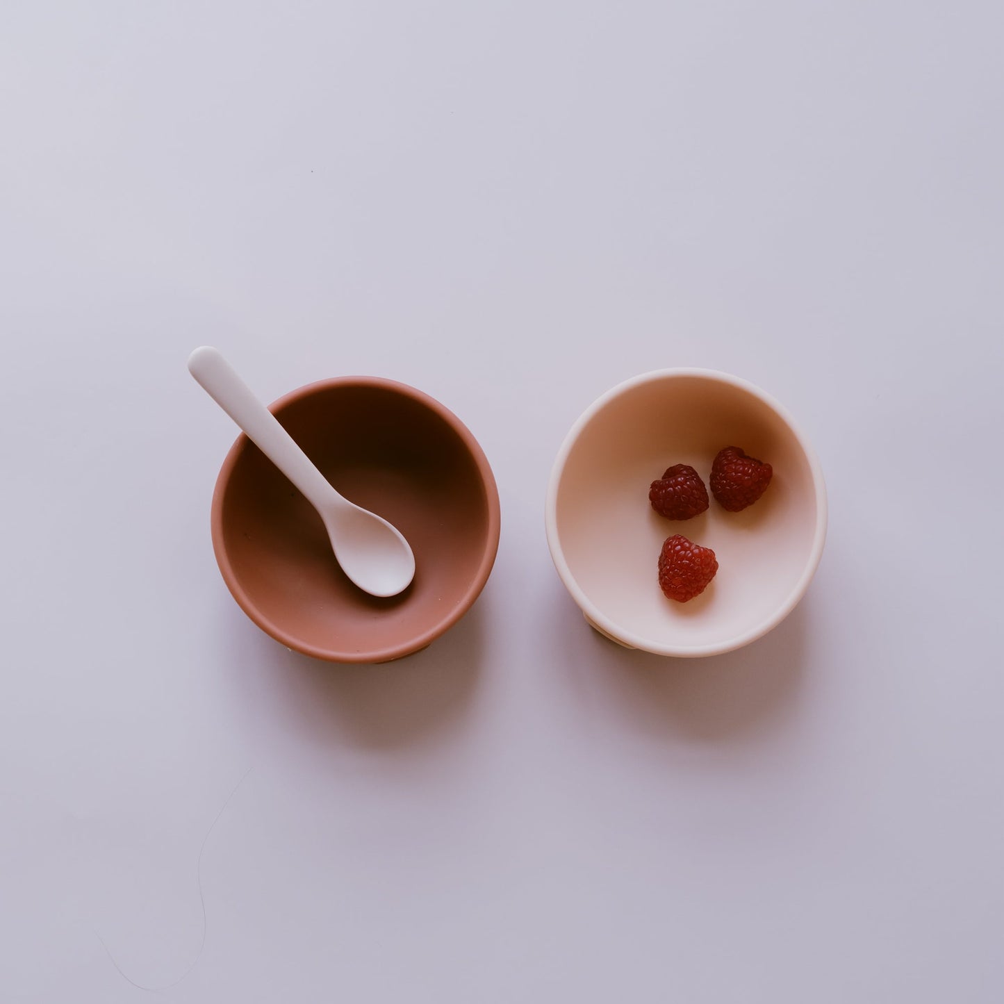 Set de 2 Bowls de Silicona Bambino - Rosado Claro y Terracota