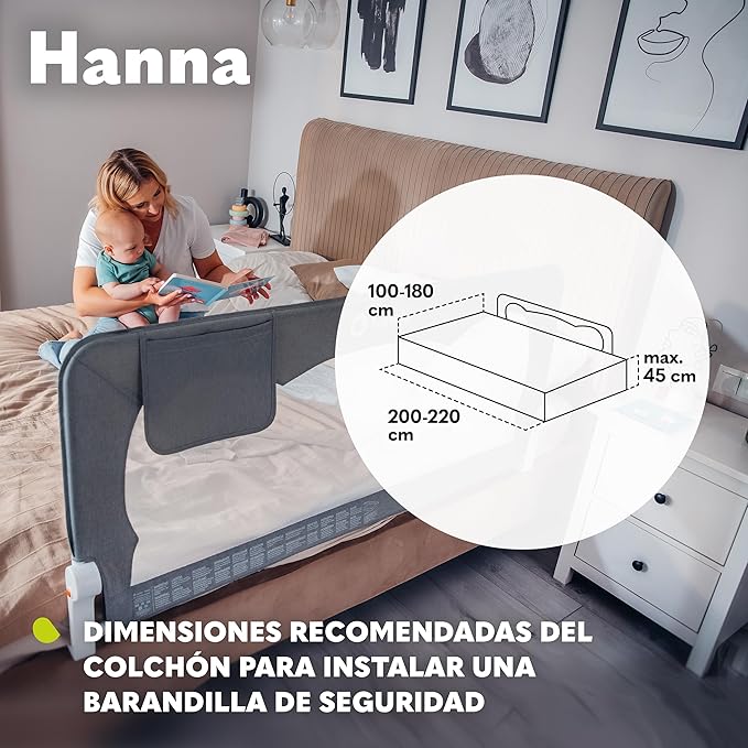 Baranda para Cama Hannah - Grey Melange | Lionelo