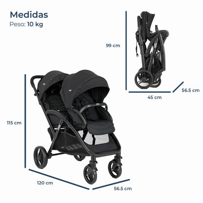 Coche Paseo Doble Evalite™ Dúo - Shale | Joie