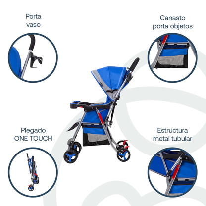 Coche Paseo y Cuna Twister SX - Azul | Bebesit
