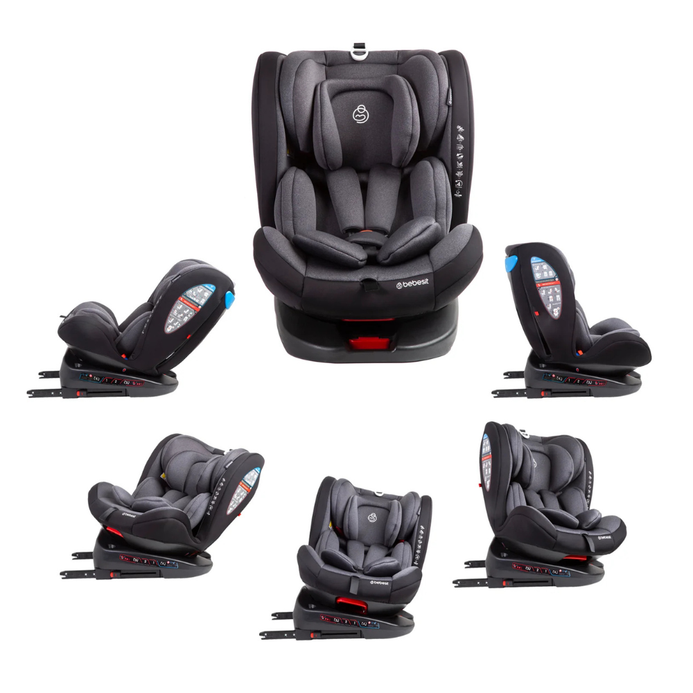 Silla de Auto Convertible 360° Isofix Saturn - Gris | Bebesit