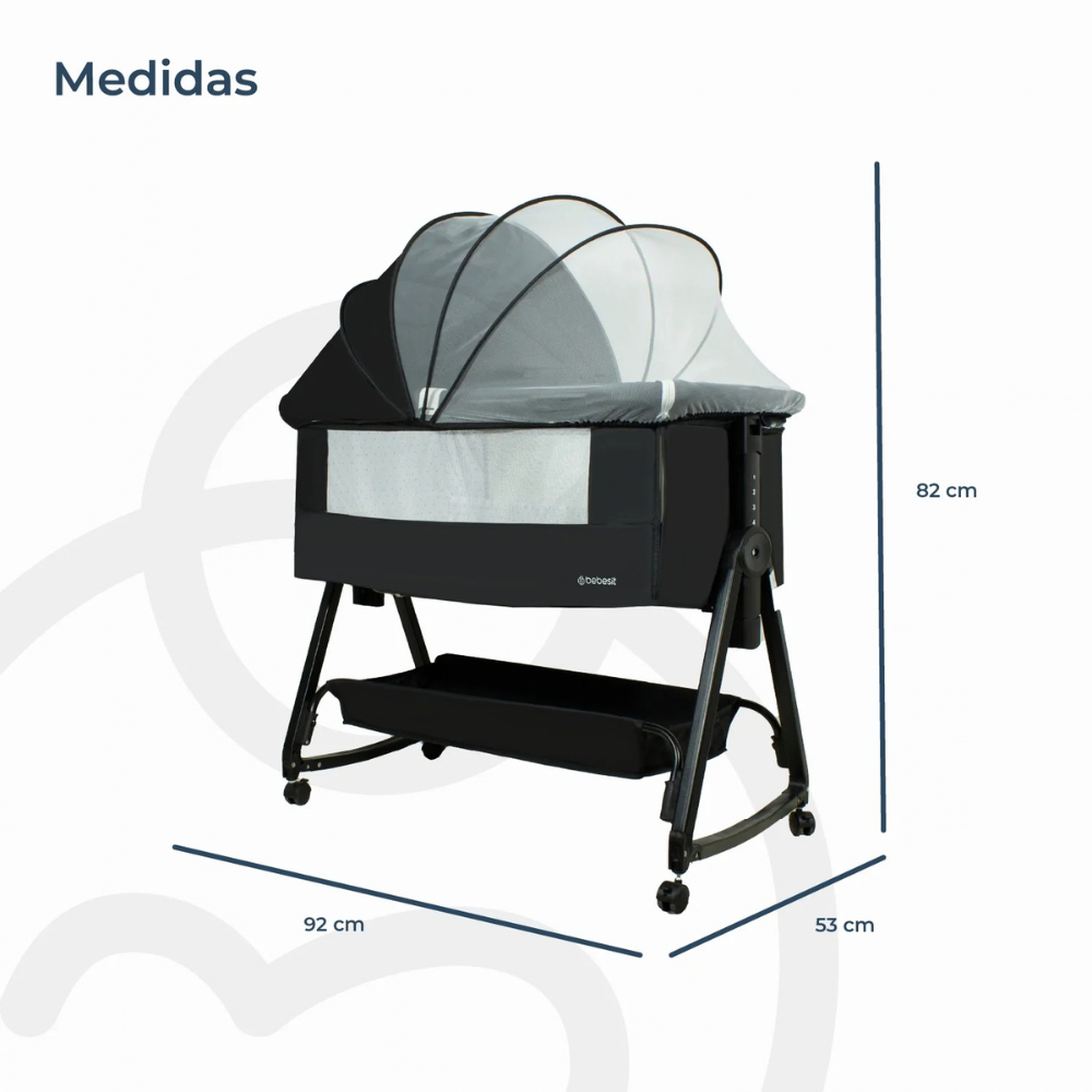Cuna Colecho Balancin Cloud - Negro | Bebesit