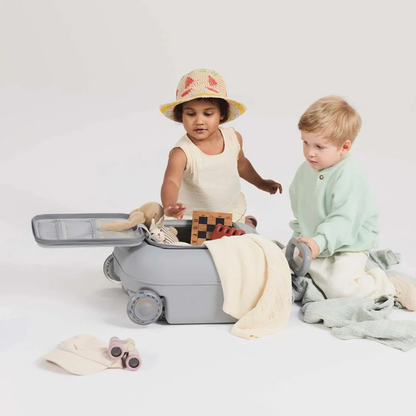 Maleta Infantil 2 en 1 con Asiento Cabby - Grey | Kinderkraft