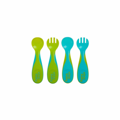 Set of 4 Plastic Cutlery - Blue and Green