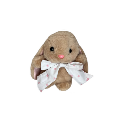 Peluche Conejo Orejas Largas - Café - Cinta Niña | Algodones