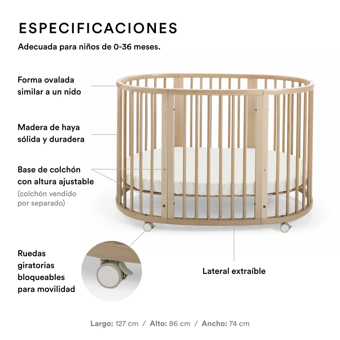 Cuna Sleepi™ + Colchón Sleepi™ - Blanco | Stokke