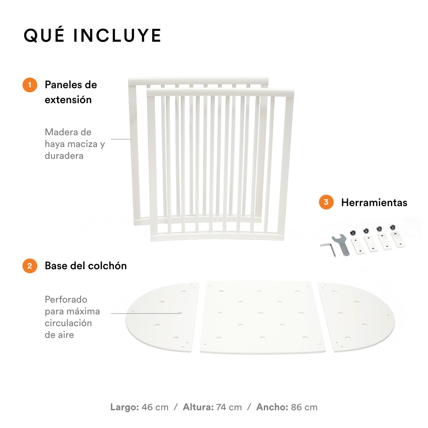 Kit de Extensión para Cuna Sleepi™  (Versión 2) - Blanco | Stokke