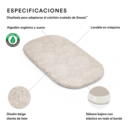 Pack de 2 Sábanas Bajeras para Moisés Snoozi™ - Beige y Vainilla | Stokke