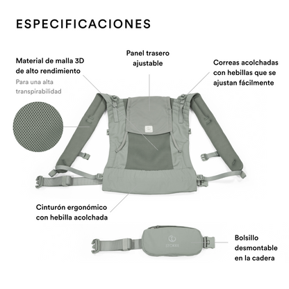 Portabebés Limas™ Mesh -  Verde Glaciar | Stokke