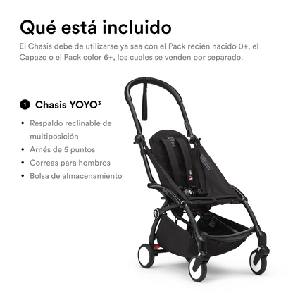Chasis de Coche Ultracompacto Stokke® YOYO³ - Negro | YOYO by Stokke