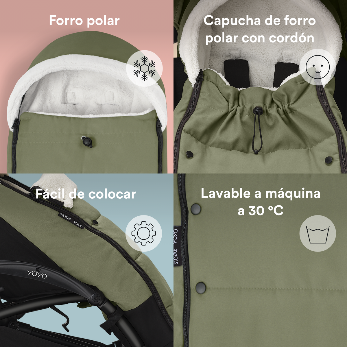 Saco de Invierno para Coche Ultracompacto Stokke® YOYO² - Olive Green | YOYO by Stokke