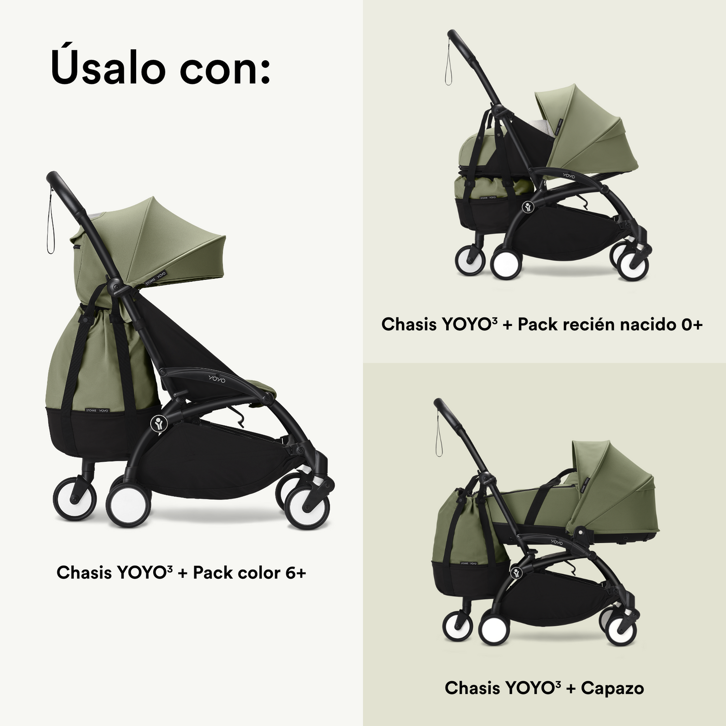 Bolso para Coche Ultracompacto Stokke® YOYO² - Olive Green | YOYO by Stokke