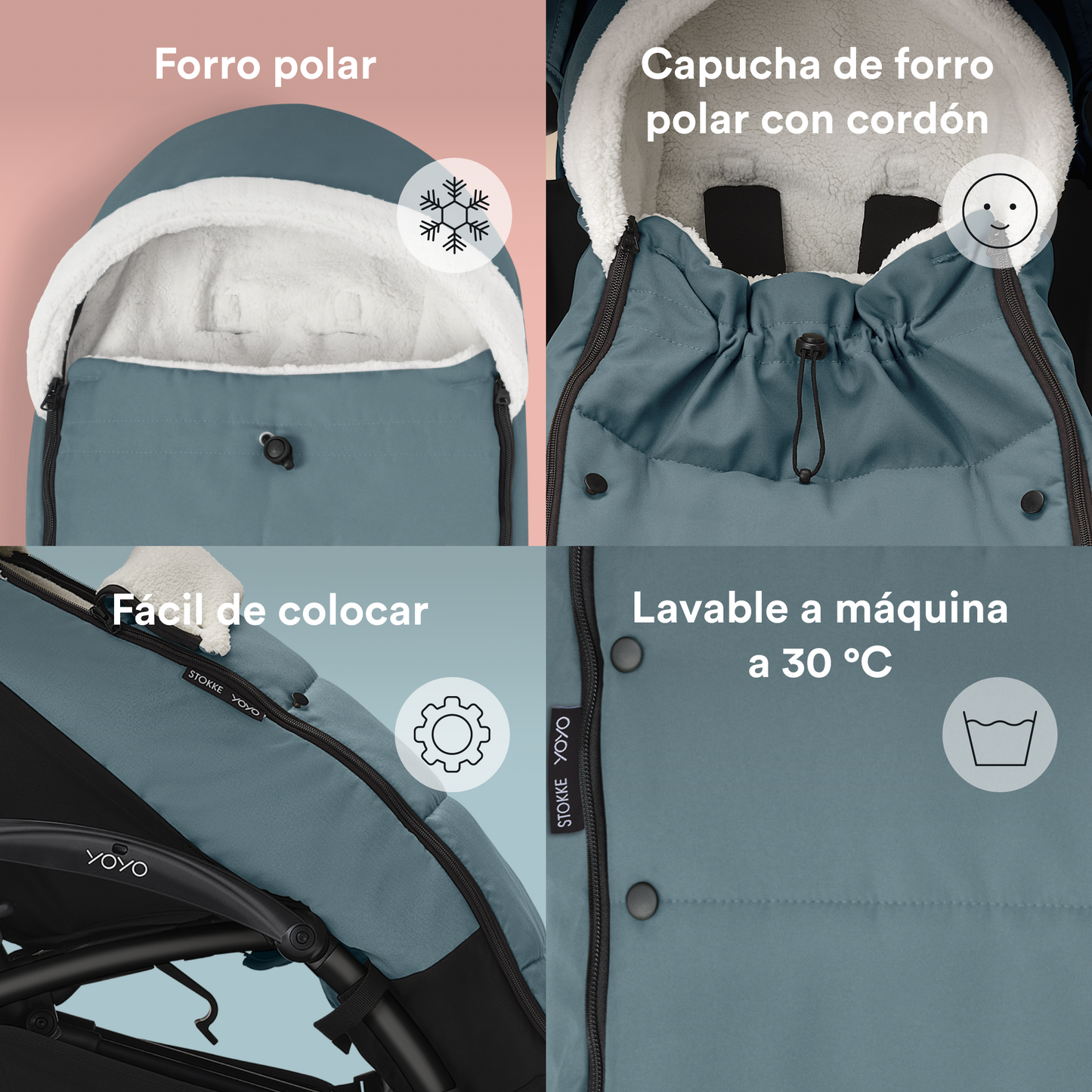 Saco de Invierno para Coche Ultracompacto Stokke® YOYO³ - Aqua | YOYO by Stokke